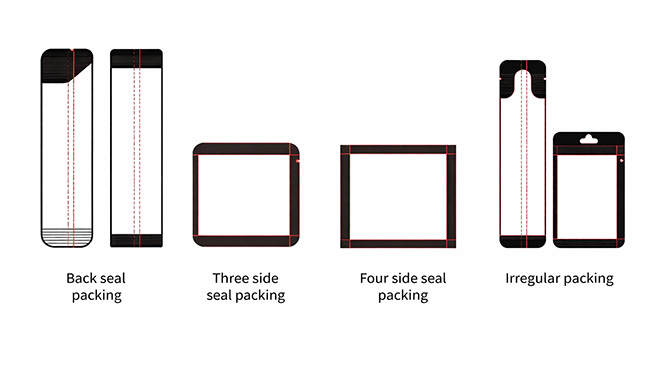 3-side seal vs 4-side seal vs back seal vs Irregular seal pouch structure