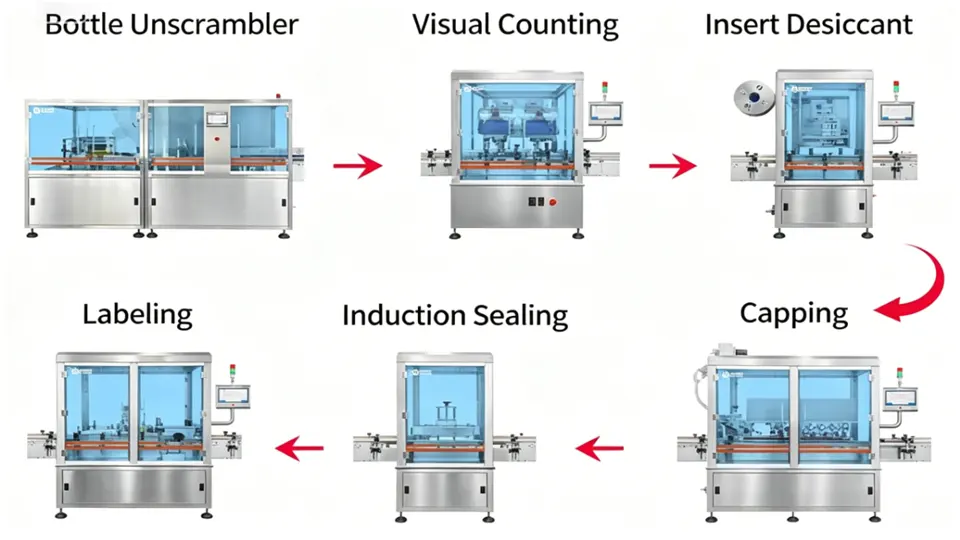 Bottle Capping Machine in counting bottling Line