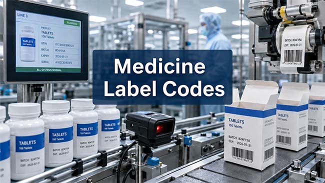 medicine label codes expiry batch barcode