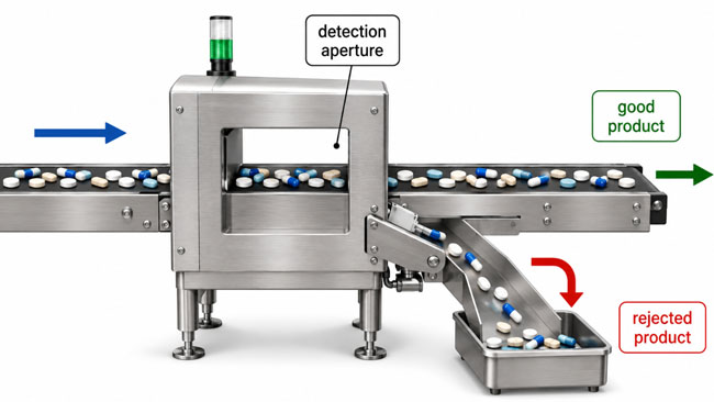 working principle of metal detector in pharmaceutical industry