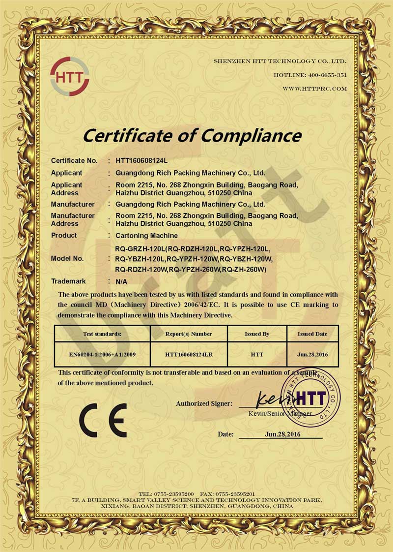 Богатый Упаковка Карточный Сертификация машины CE
