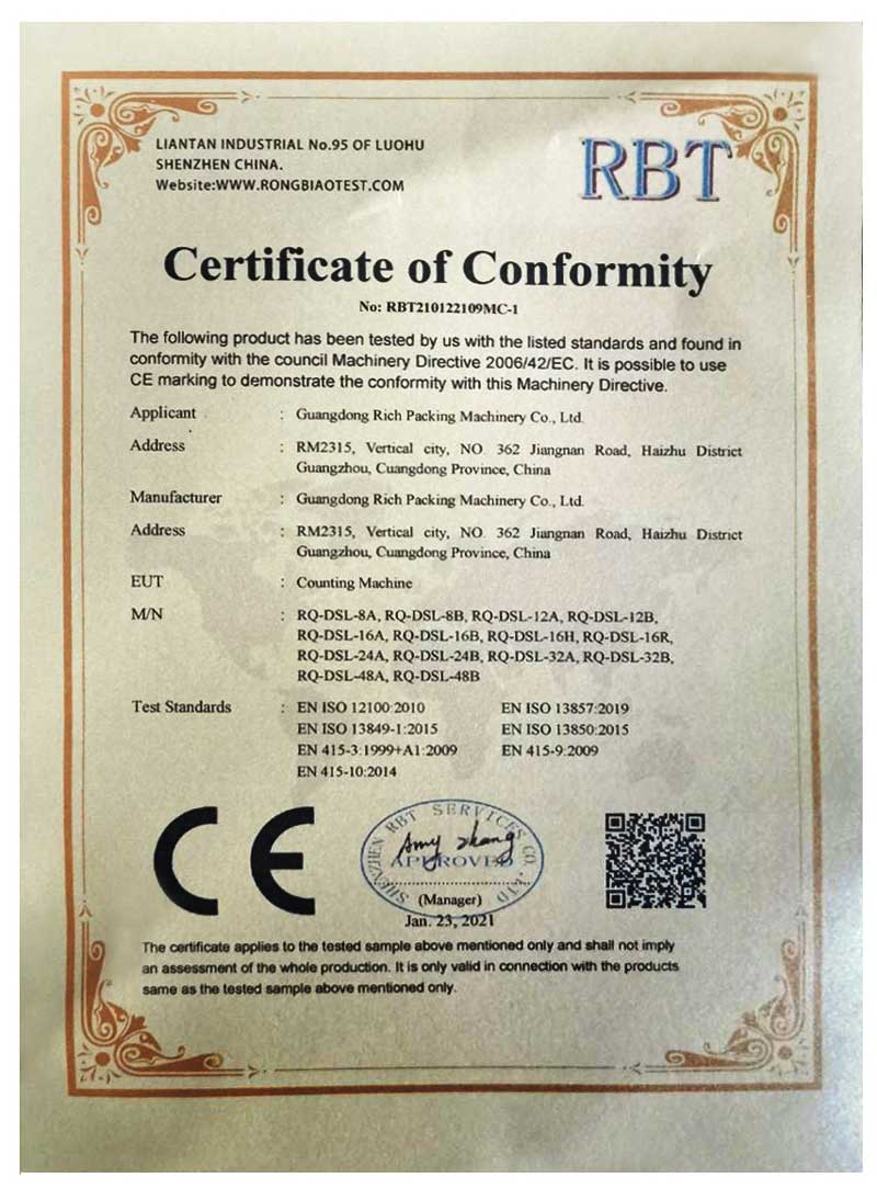Богатый Упаковка Счетная машина CE сертификация CE
